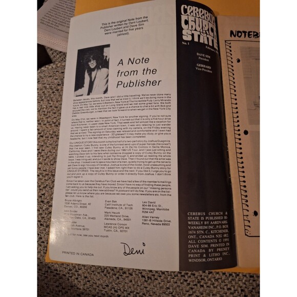 Cerebus Comic Dave Sim Gerhard Aadvark Vanaheim Cerebus Bi-weekly - Picture 2 of 3